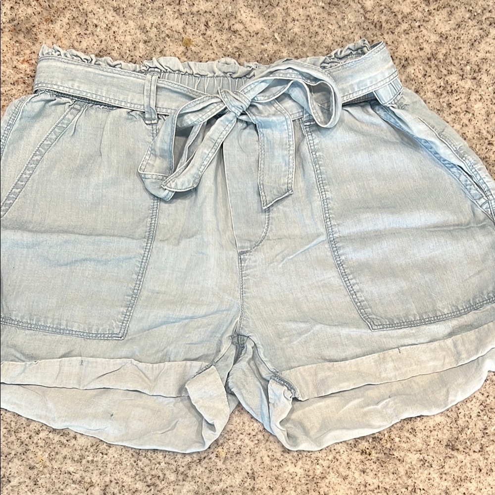 Aerie Light Blue Paperbag Women’s Shorts